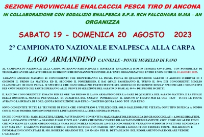 2° Campionato Nazionale ENALPESCA alla Carpa - Ancona 19-20 Agosto 2023
