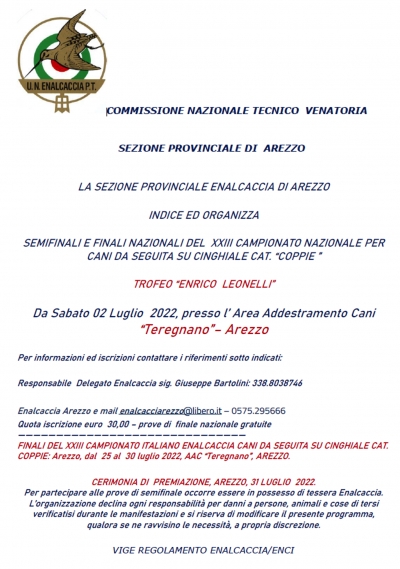 XXIII Campionato Nazionale Enalcaccia Trofeo "Enrico Leonelli" - (02/07/2022)