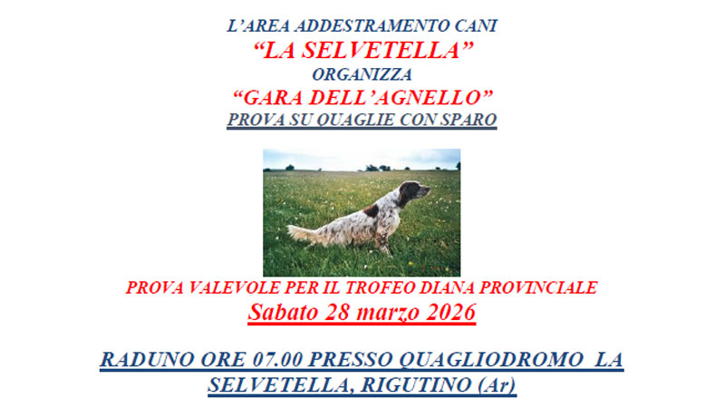 Gara dell’agnello – Sabato 28 Marzo 2026